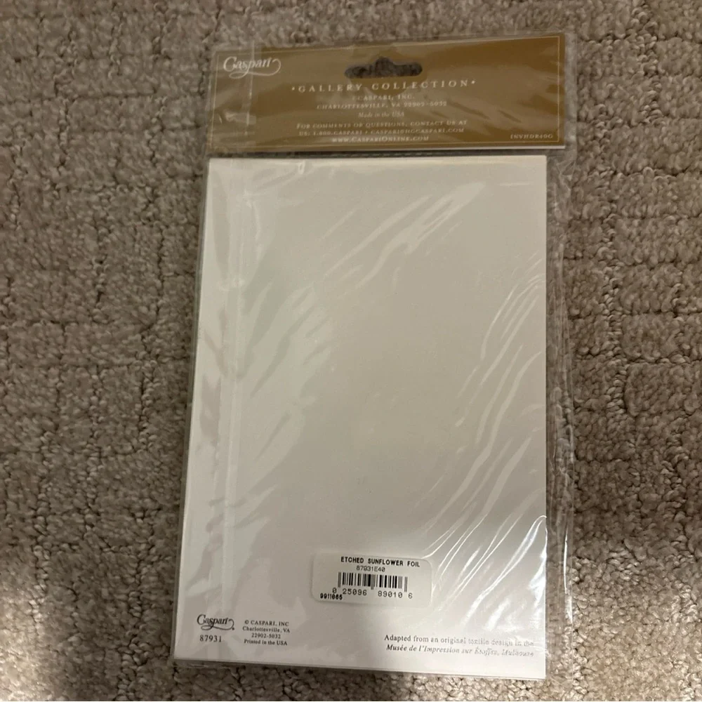Caspari Gallery Collection Invitations 8 Cards W Envelopes Etched Sunflower